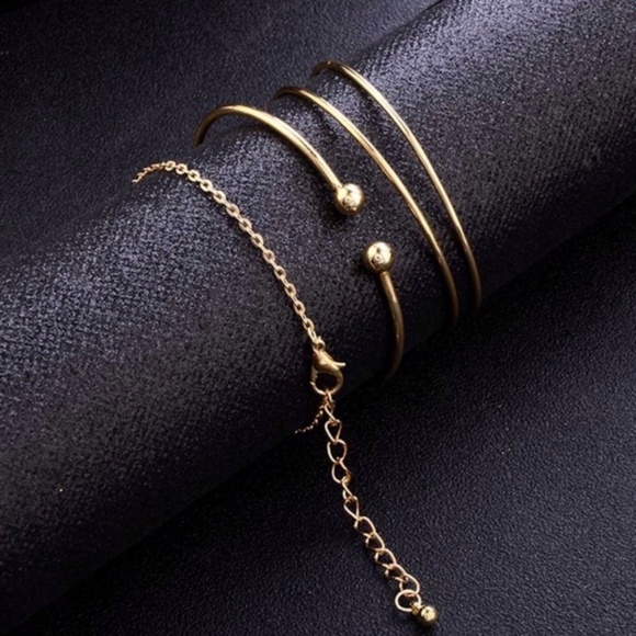 Gold Cactus Knot Love Bangle Bracelet 4pc/Set - Picture 6 of 7